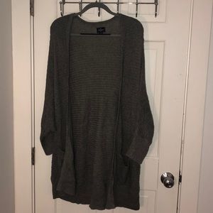 Open knit cardigan sweater